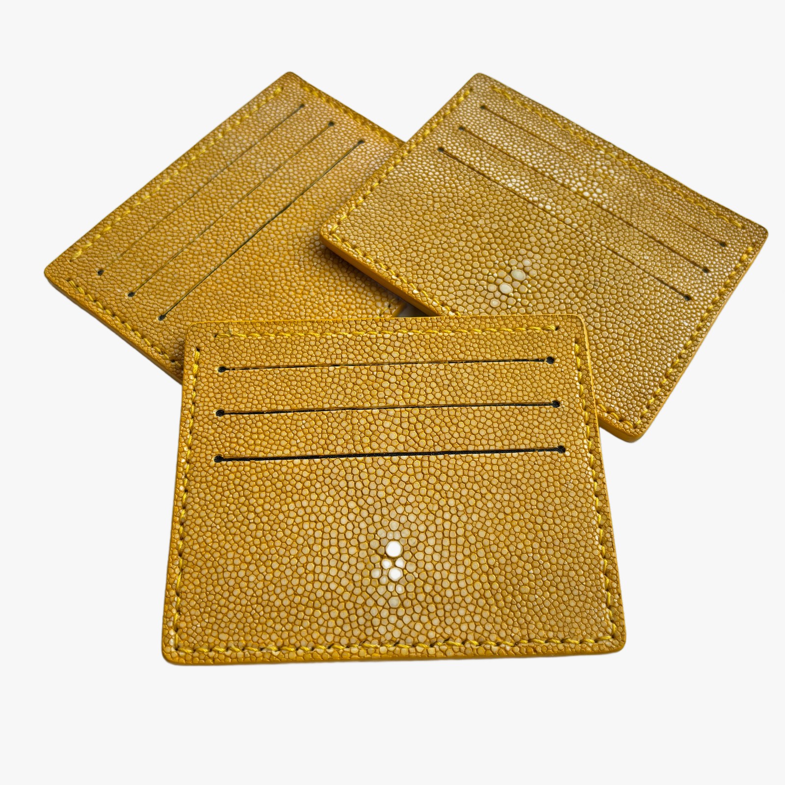 New Real Genuine Leather Minimalis Card Wallet Slim Yellow Multi Card Holder
