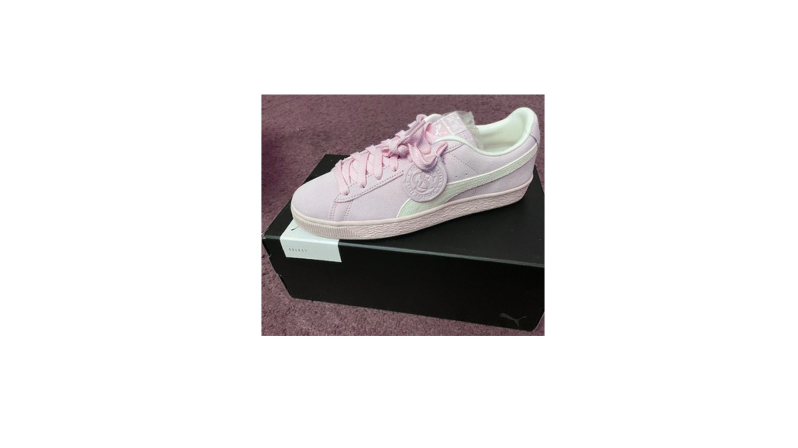 Sued Puma Sneaker, Brand New, Rose Pink, size 9 men, 10.5 women. LAST ONE!