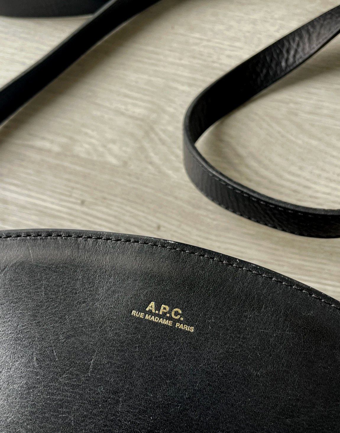 APC Demi-lune Half Moon Shoulder Bag – Black Crossbody Classic