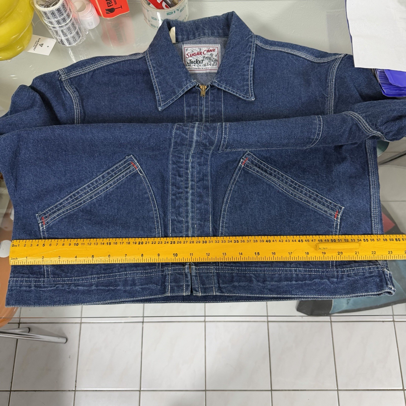 Vintage Vtg Sugar Cane Denim Zip Jacket Large Mens Selvedge Iron Heart Momotaro