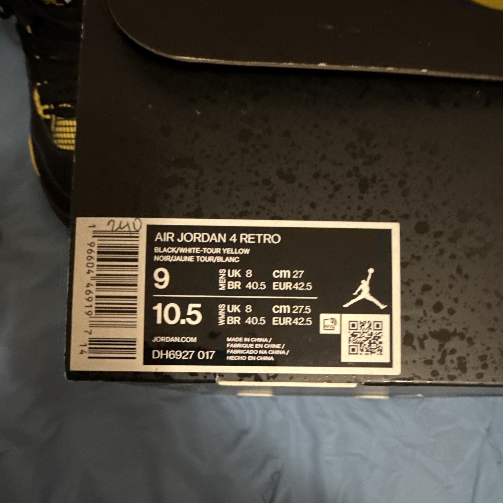 Jordan Air Jordan 4 Retro Thunder Black/Tour Yellow DH6927-017 2023