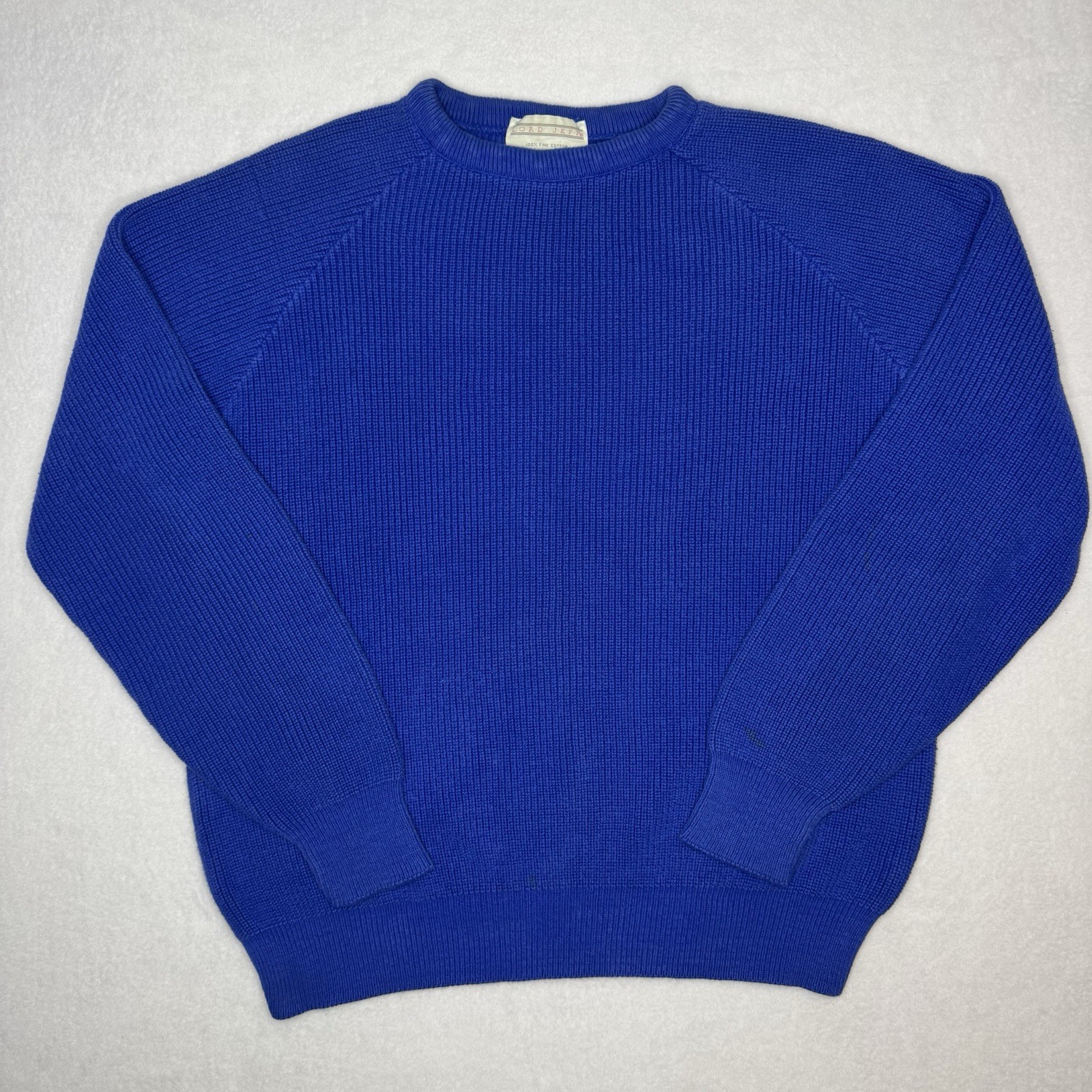 Vintage Lord Jeff The Whaler Rib Knit Sweater Mens M/L Blue Fisherman USA 80s