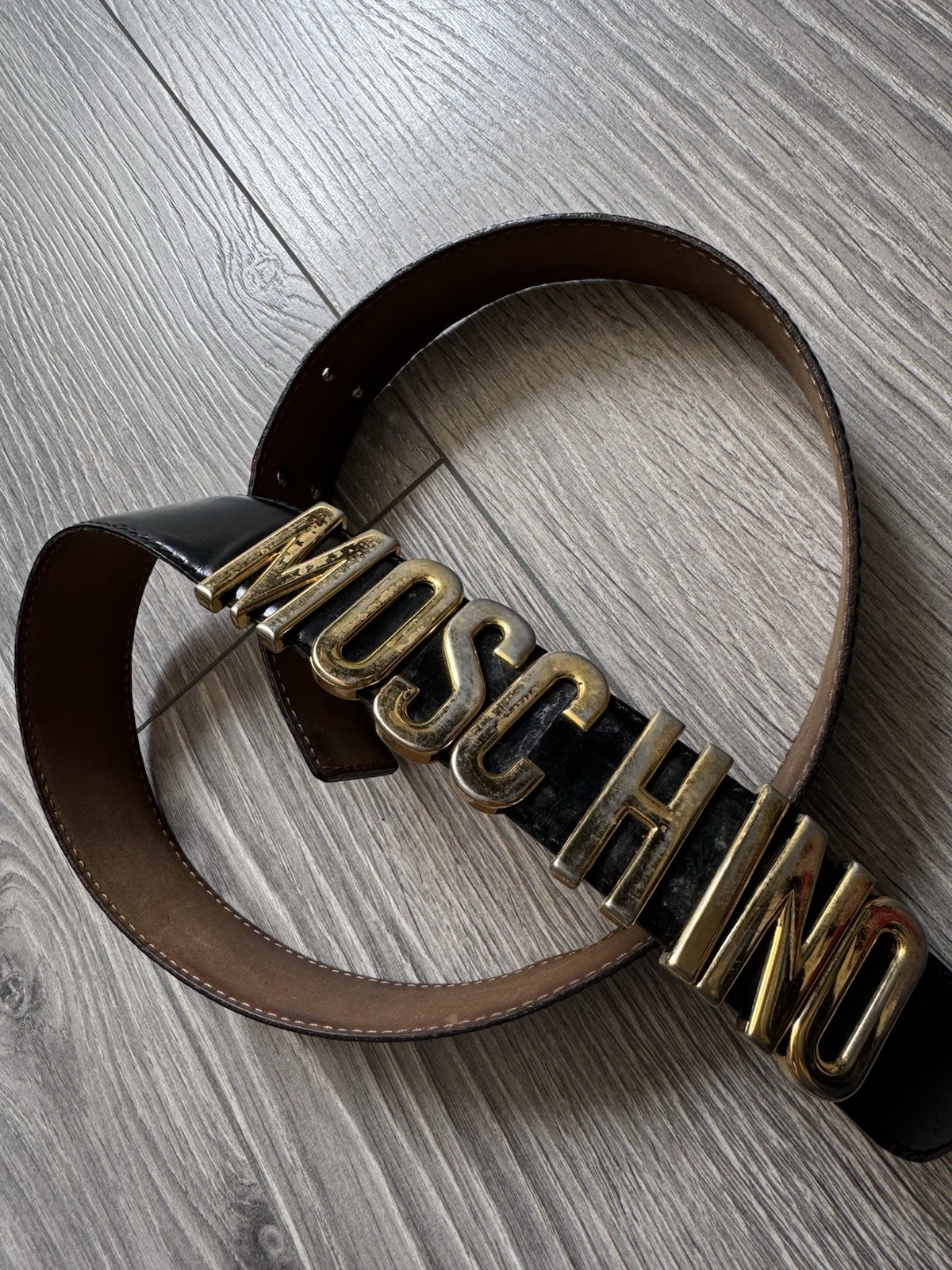 Moschino Redwall Leather Belt OS