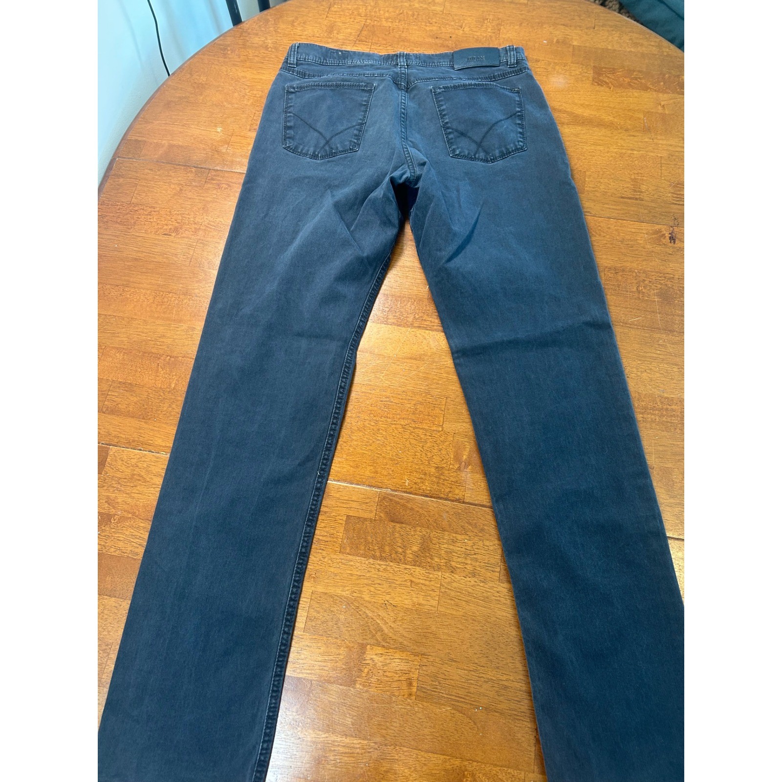 Brax Cooper Fancy Regular Fit Pants Mens 33×34 Blue Textured Straight Leg