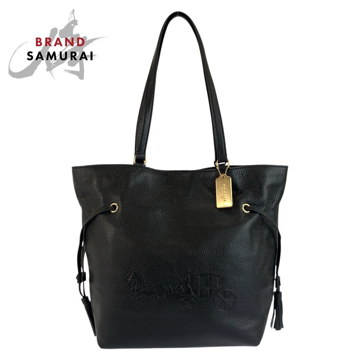 Excellent Condition COACH Andy Black Gold Hardware Leather H2279 CA200 Tote Bag