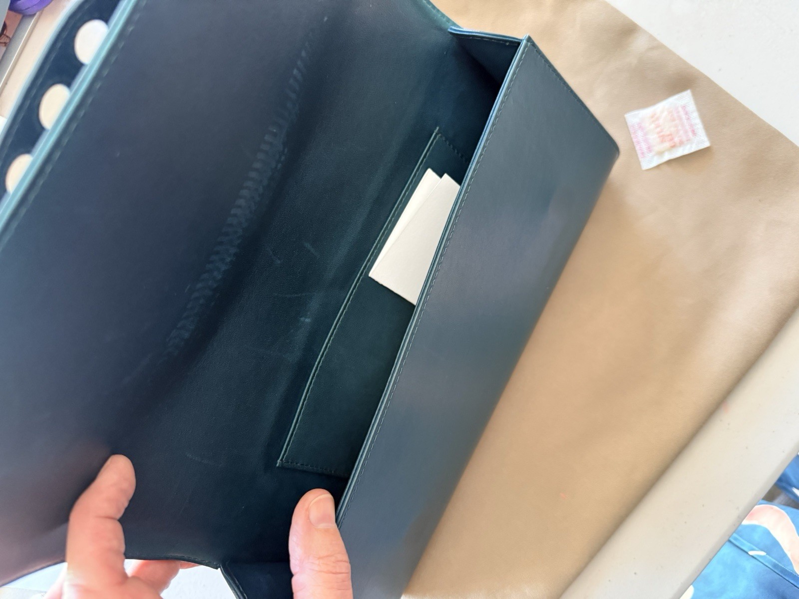 Perrin Paris Box Clutch Teal Croc Embossed Leather CAB5BOXCROG $3950 Retail