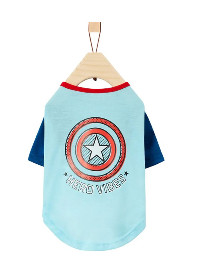 Marvel ‘s Captain America “Hero Vibes” Dog & Cat T-shirt Size XXL