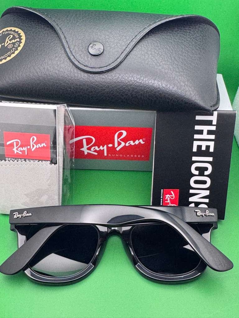 Ray-Ban RB2140 Wayfarer Sunglasses Black Frame & Black Lens Classic Style