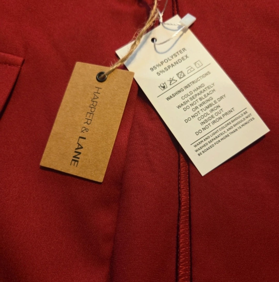 Harper & Lane Red Solid Blazer Jacket w/ Pockets Button Long Sleeve XXL