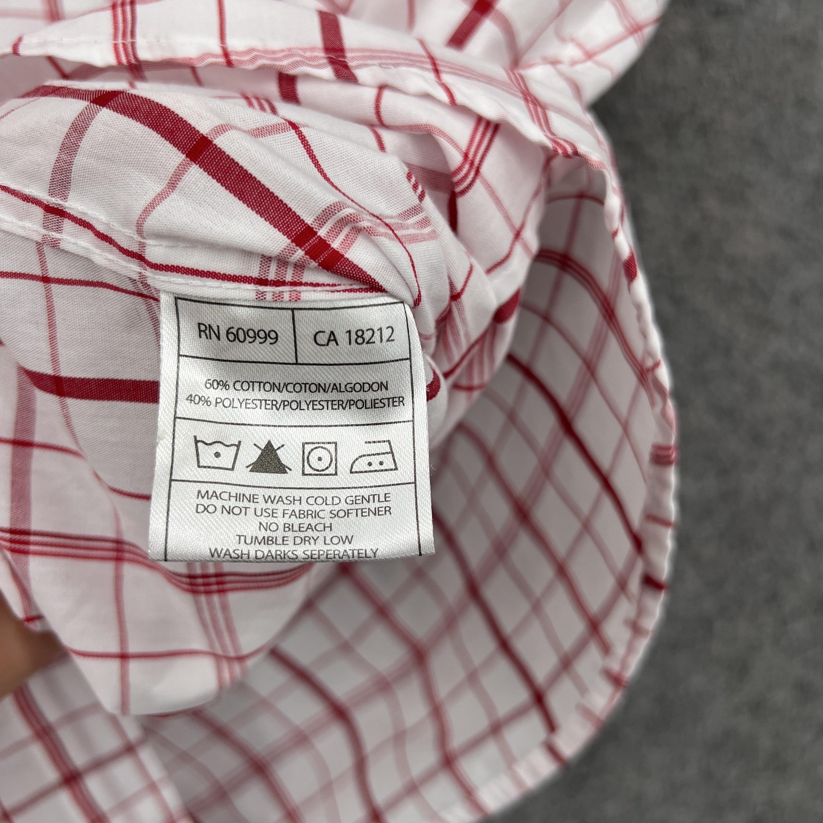 Antigua Button Down Shirt Mens Large White Plaid Long Sleeve Pocket Embroidered