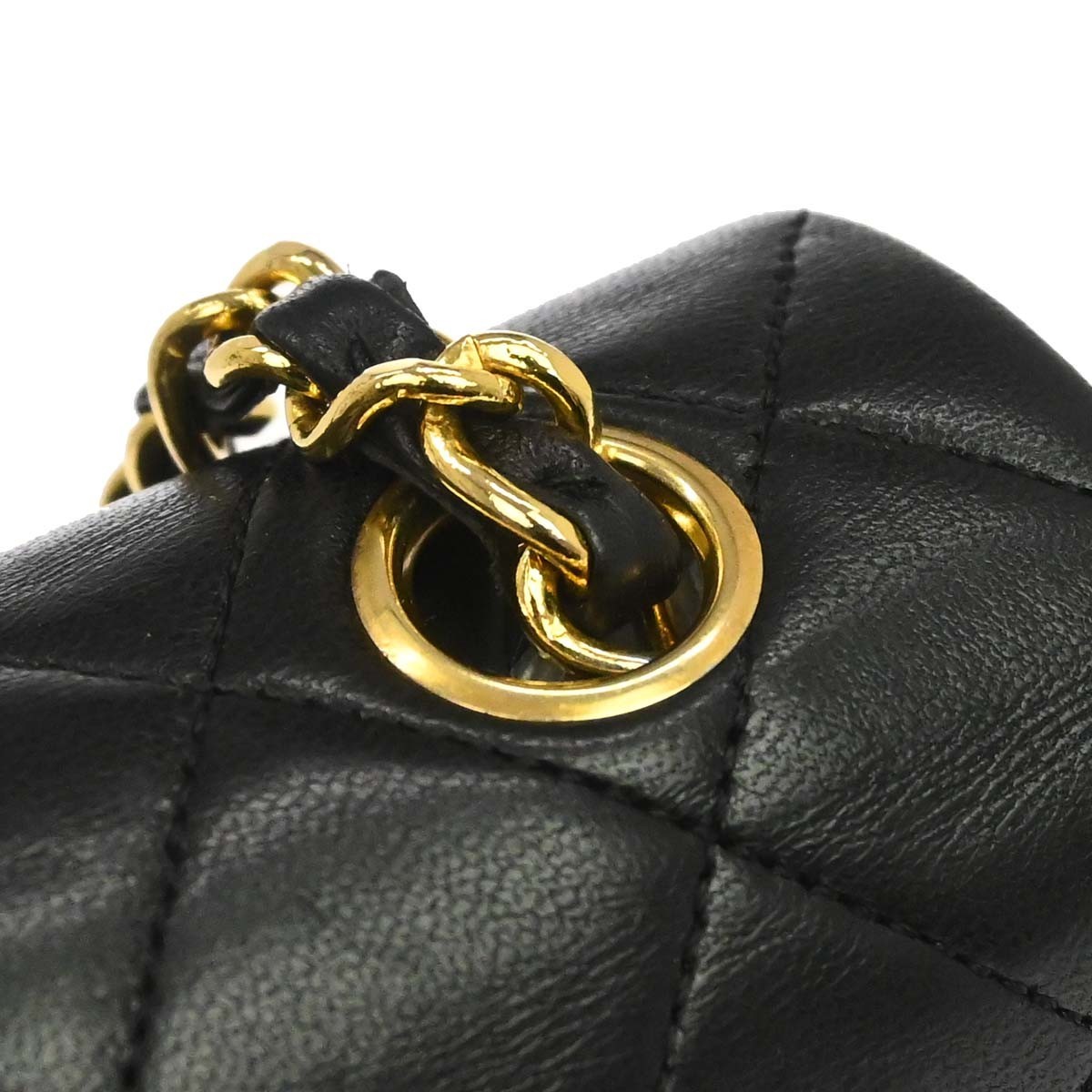 Chanel Black Lambskin Classic Square Flap Shoulder Bag 20 188123