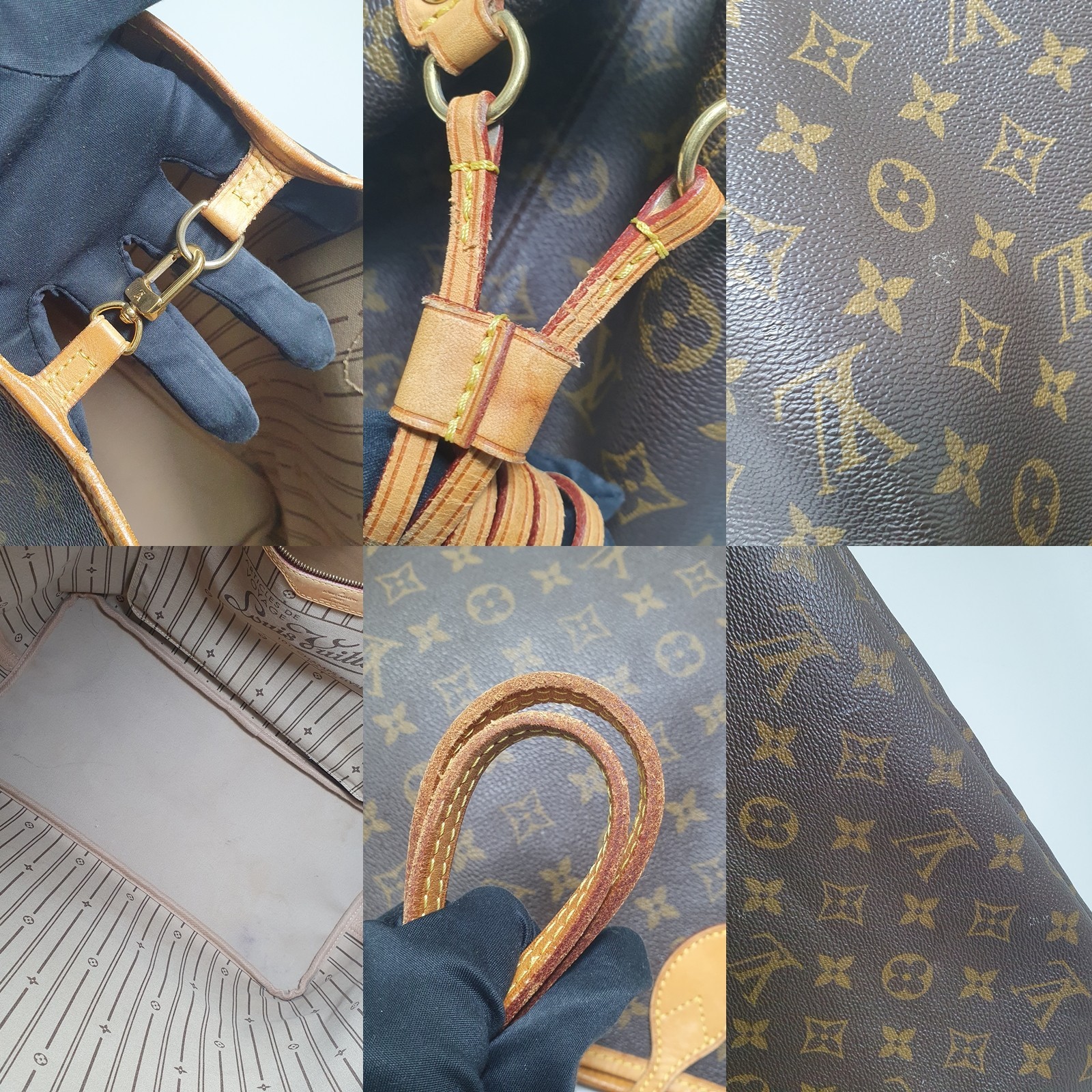 TARIFF FREE Authentic Louis Vuitton Neverfull GM Monogram M40157 Dust bag LF677