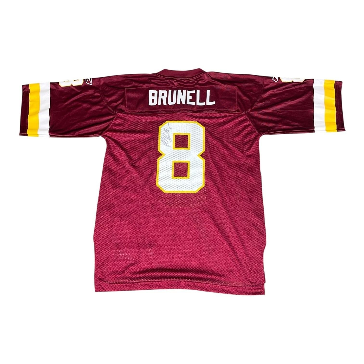 Mens Reebok Washington Redskins Mark Brunell 8 Jersey Burgundy (M) Signed Auto