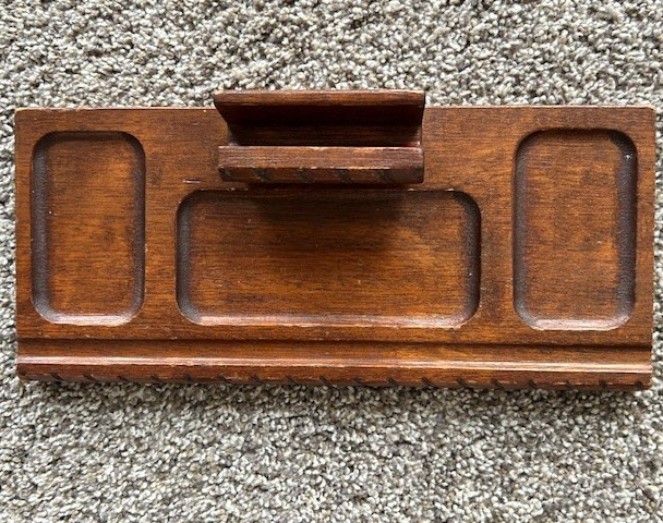 ANTIQUE DANTE CARPENTERS BENCH MAHOGANY TRAY 13 X 5-1/4 X 3/4 INCH
