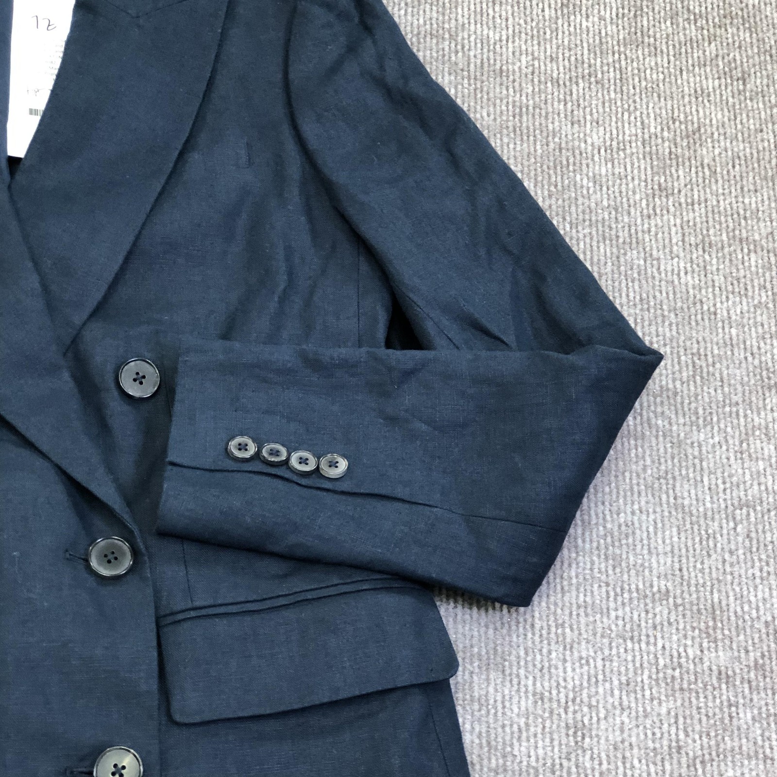 Brooks Brothers Blazer Womens 2 Navy Double Breasted Poplin Long Jacket Office