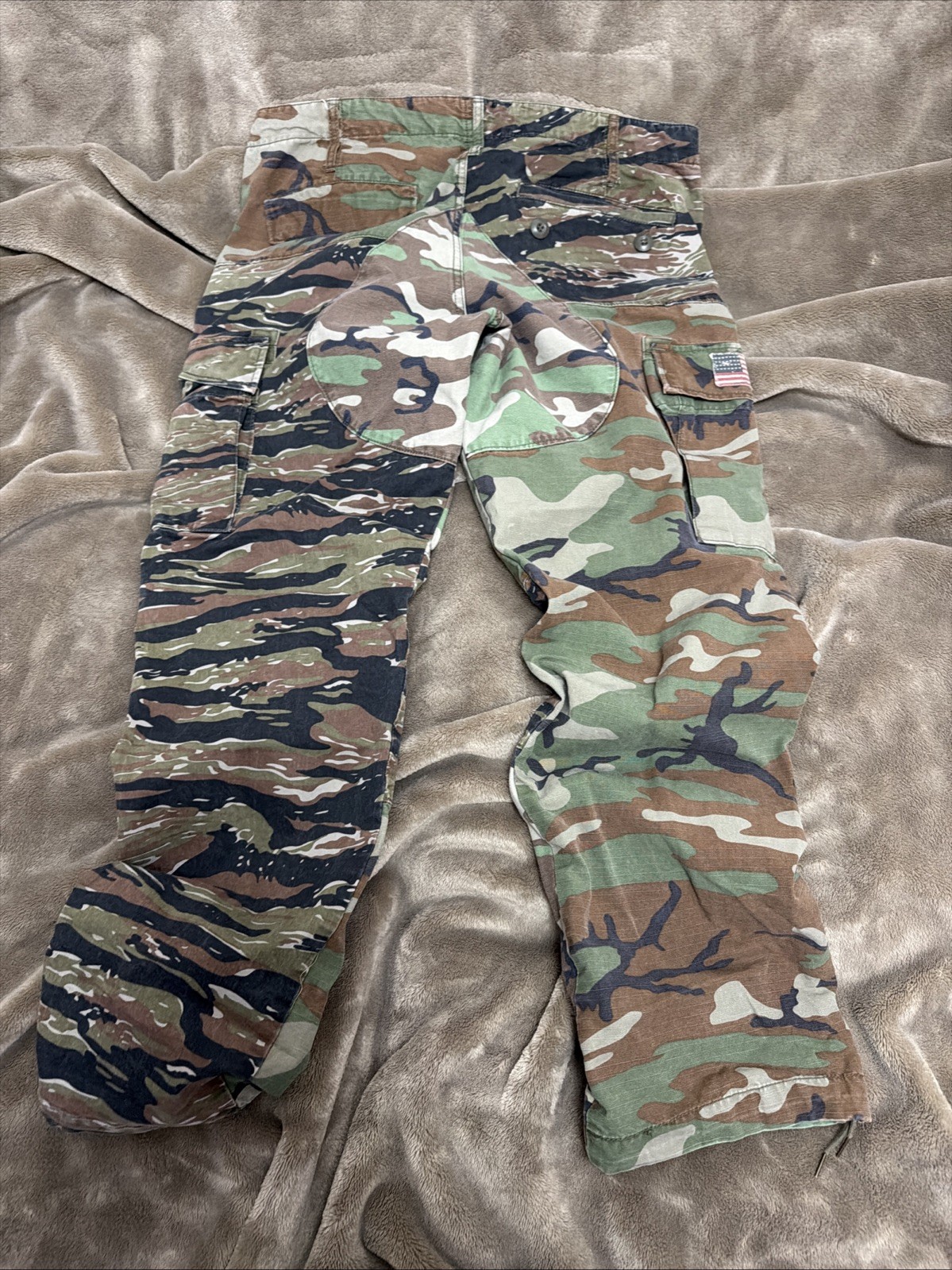 Polo Ralph Lauren Denim Supply USA Flag Camo Cargo Military Patchwork Pants 32