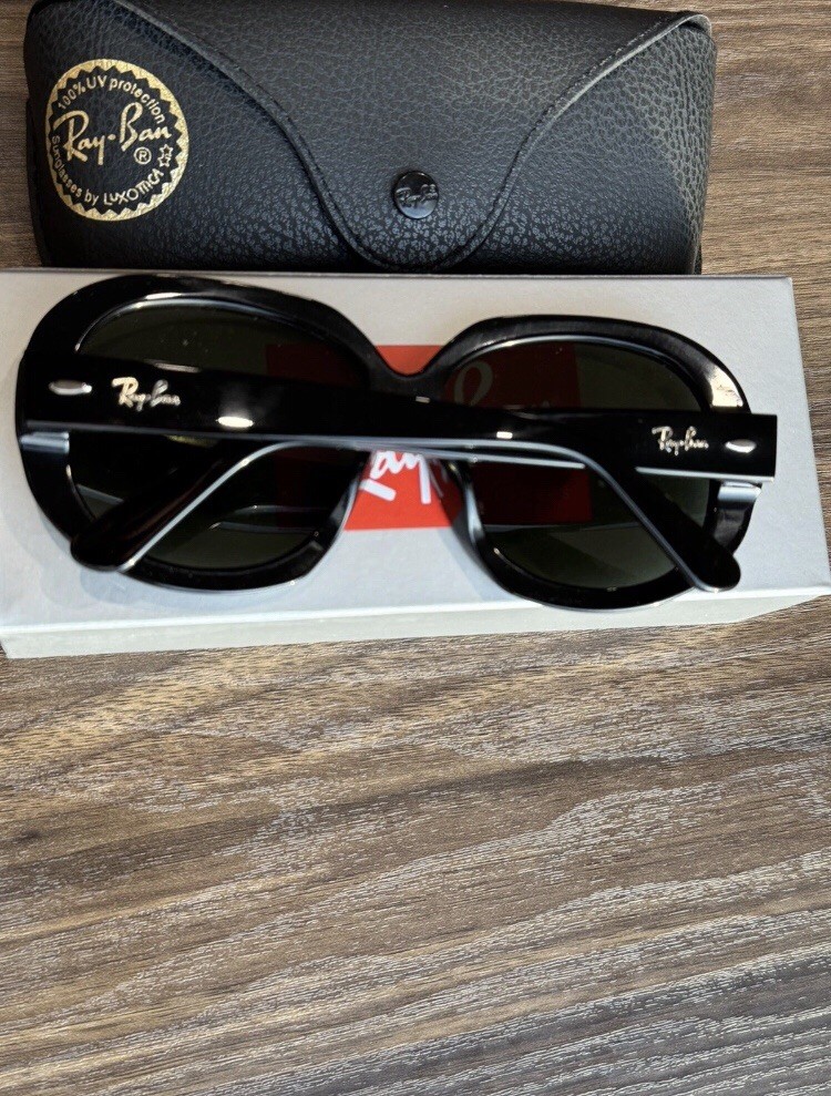 New Ray-Ban Jackie Ohh II Black / Grey Gradient 60 mm Sunglasses RB4098