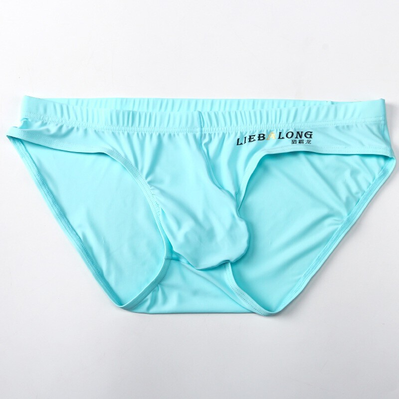 Mens Ice Silk Briefs Sexy Low Waist Bikini Panties Pouch Breathable Underwear US