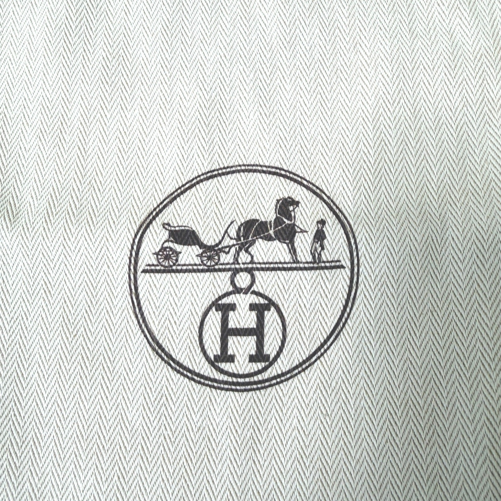 Authentic Hermes France Dust Bag Storage Gift Cream/Brown- 8.75″x15″