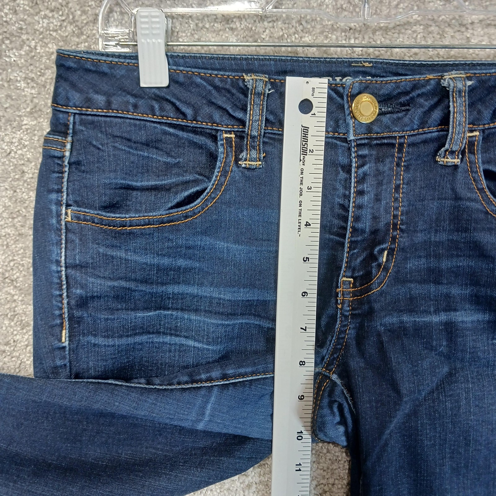 American Eagle Jegging Super Stretch Jeans Womens 8 Dark Wash Mid Rise 30×29