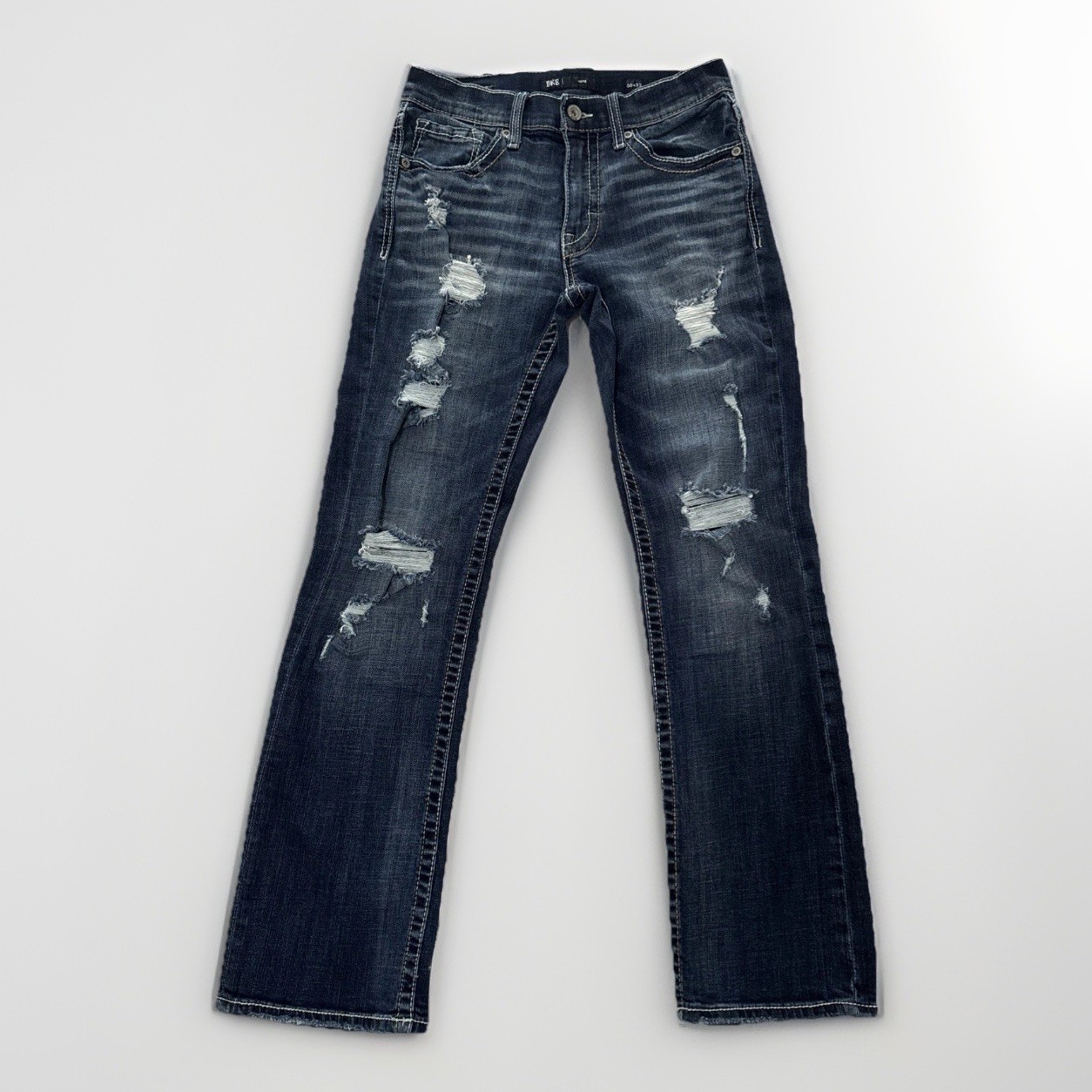 BKE Buckle Jake Jeans Men’s Size 30×32 Distressed Straight Leg Stretch Dark Wash