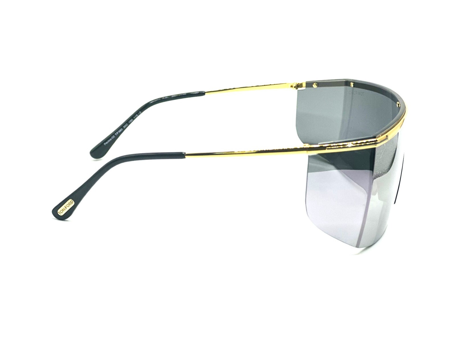 NEW TOM FORD PAVLOS-02 TF980 30C Shiny Gold/Lght Grey Silver Mirror 150 115 02mm