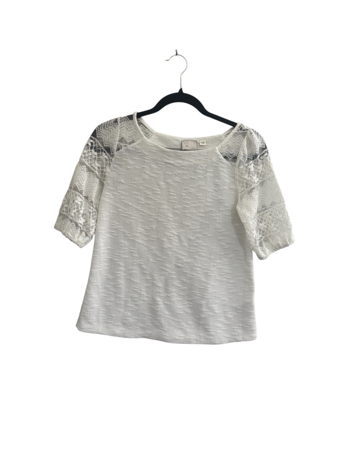 Anthropologie Postmark Crop Top Size Small Lace Sleeves Preppy Cottagecore #4422