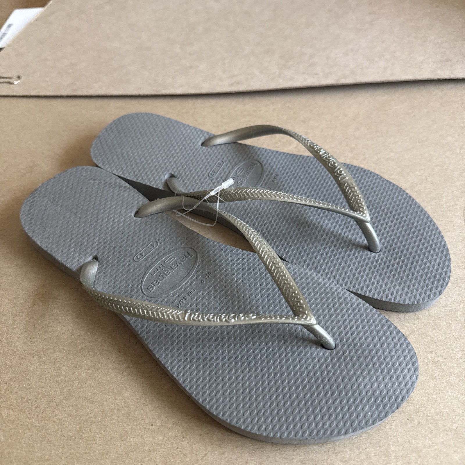 Havaianas Slim Grey Silver Flip Flops EU 41/42 – New