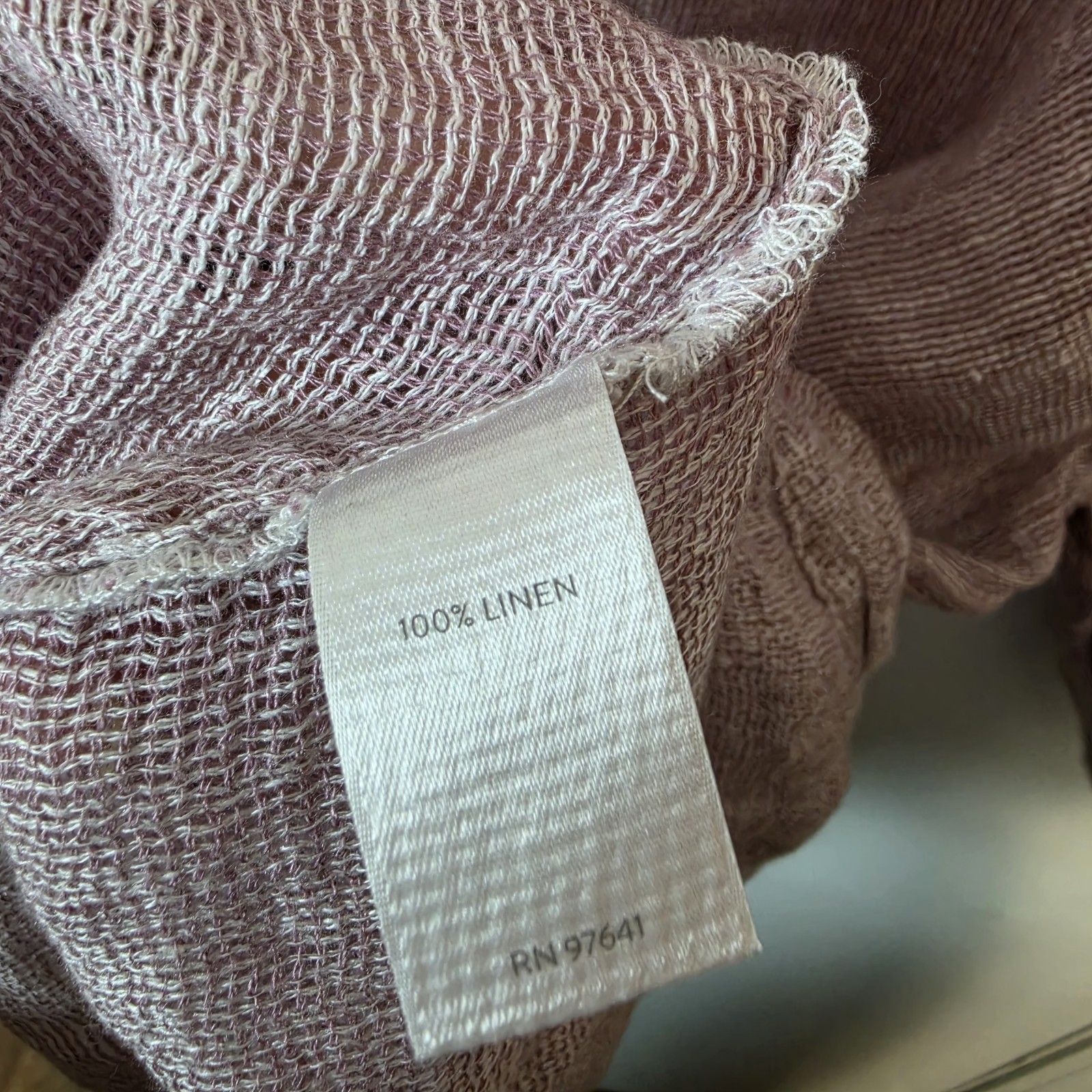 J JIll Pure JIll Linen Boxy Open Weave Knit Top Mauve Sz XL Beachy Coastal