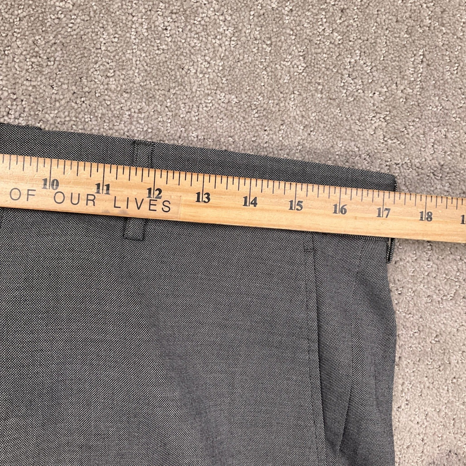 Lineage Suit Mens 40S 34W Charcoal Andrew Double Breasted Modern Fit Unhemmed