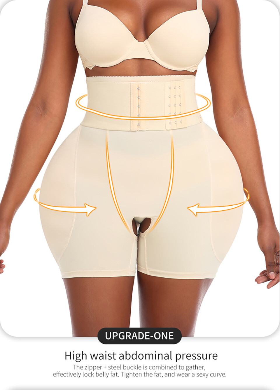 Booty Shaper Padded Panties Women Hip Dip Pads Shapewear with Tummy Control Wrap