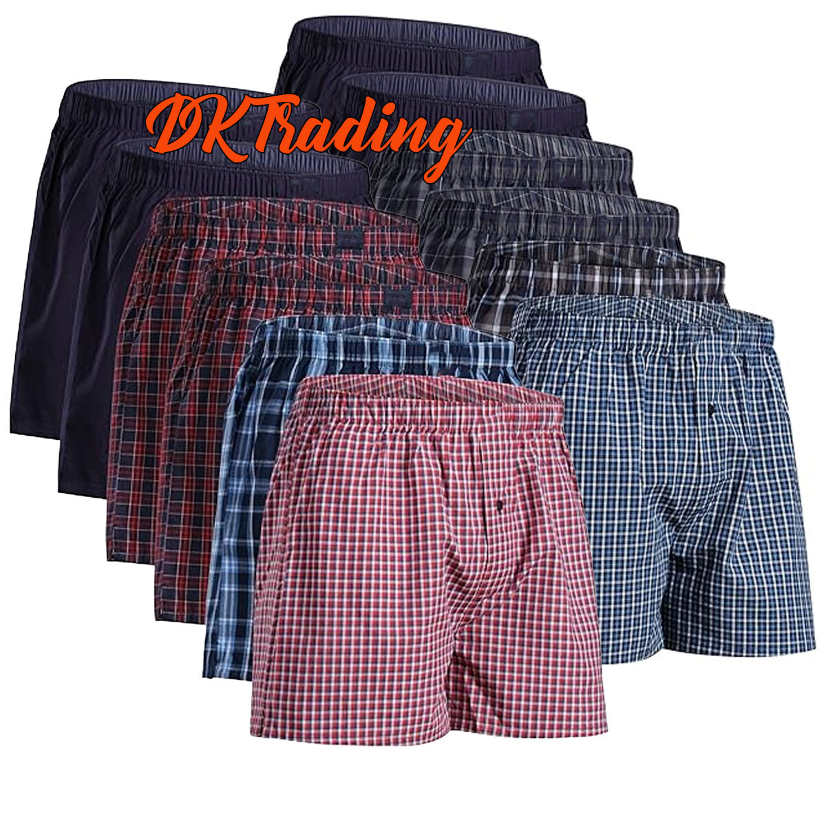 6 Pack Men’s Premium Boxers 100% Cotton Underwear Trunk Plaid Shorts Size S~3XL