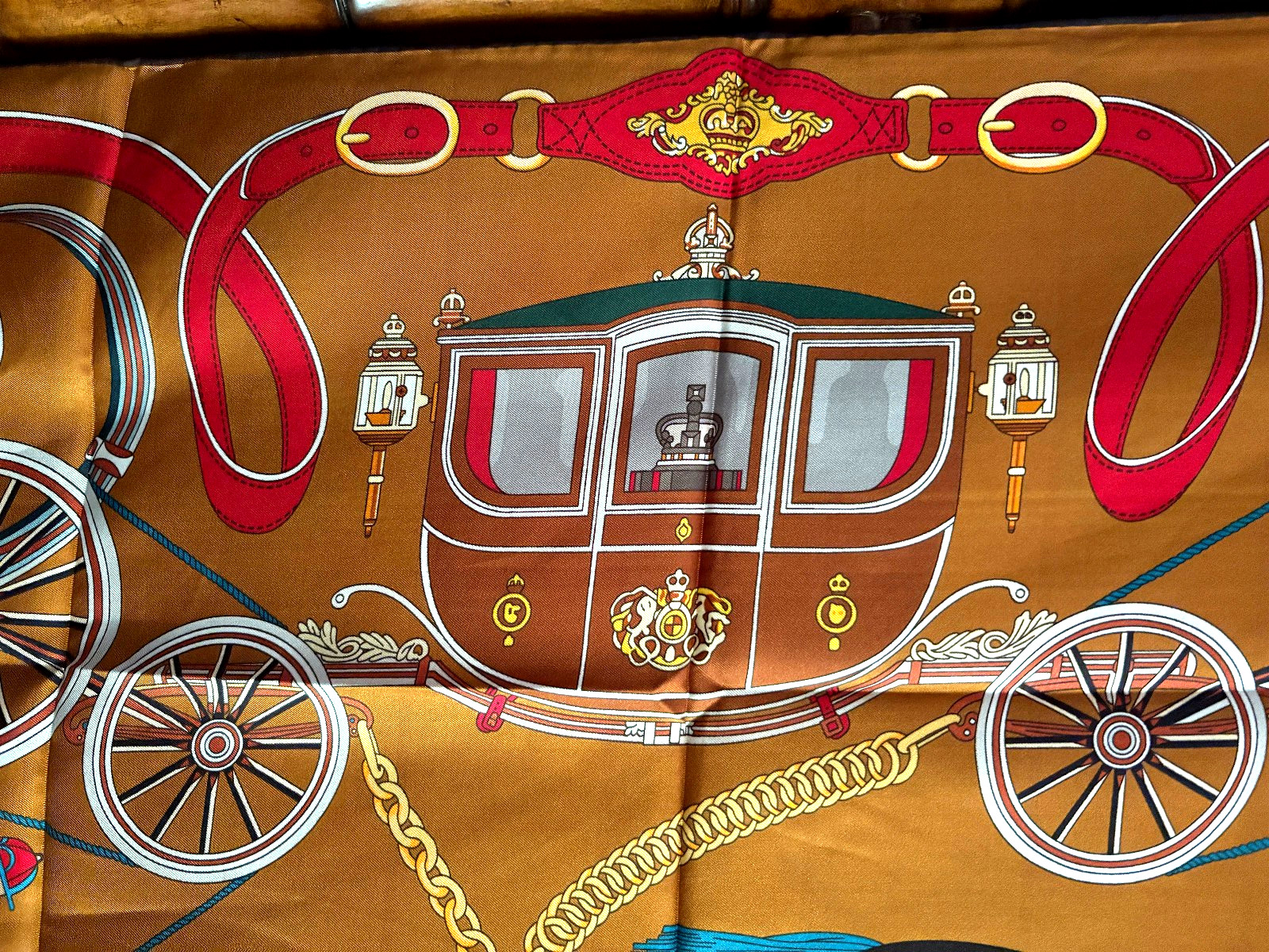 34″ Square Silk Hermes Scarf with original bag, gift box, tissue and ribbon