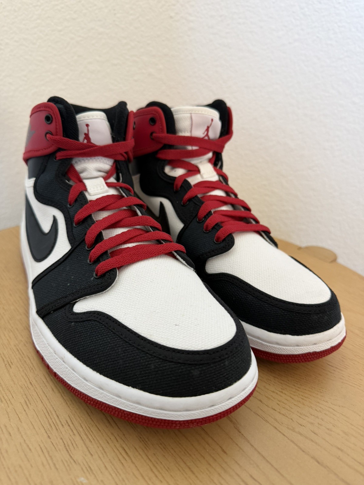 AIR JORDAN 1 HIGH AJ1 AJKO BLACK TOE RED WHITE SHOES MENS 402297 110 SZ 11