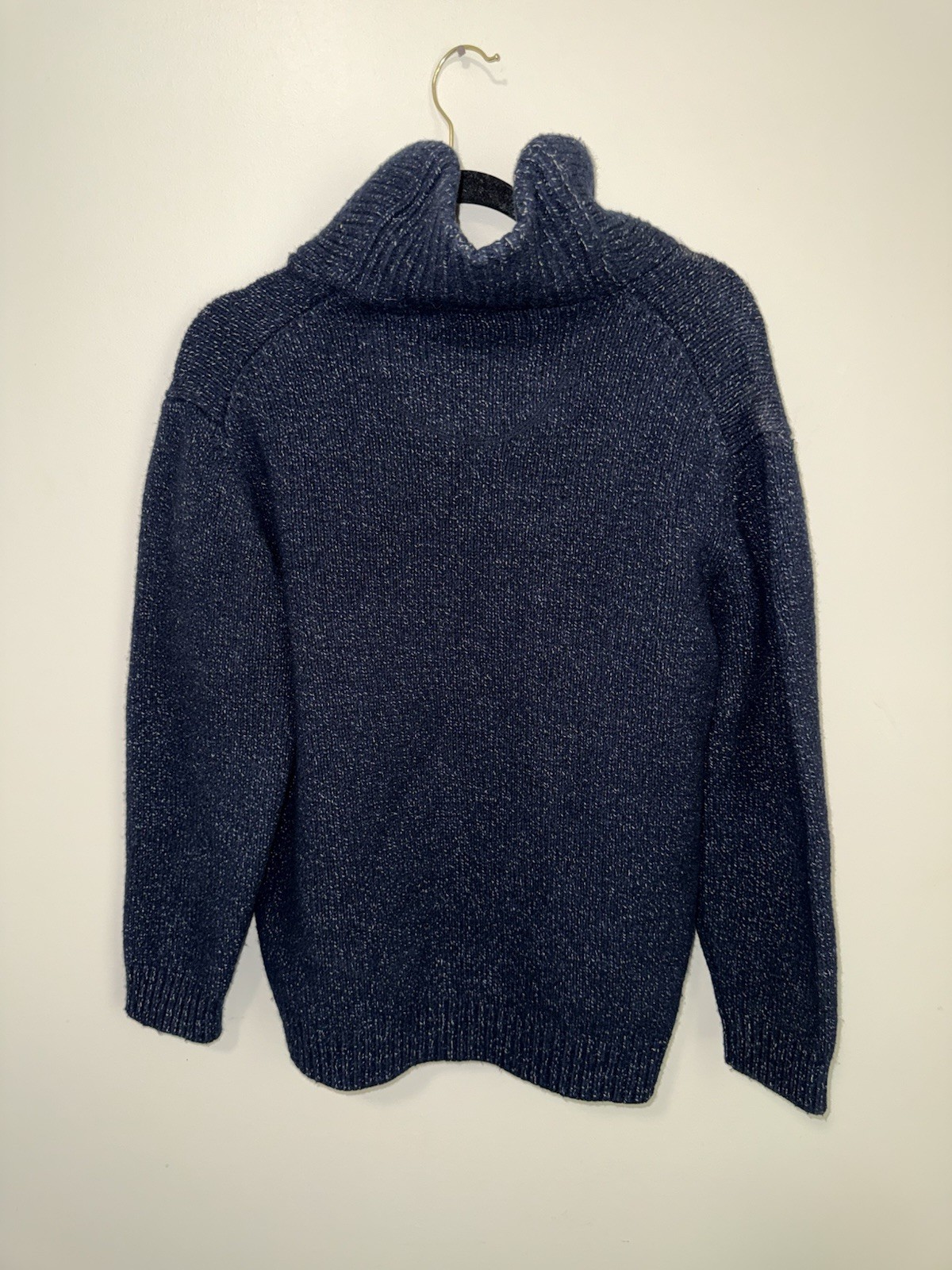 Jos. A. Bank Blue Knit Wool Shawl Collar Pullover Sweater Men’s Size XL