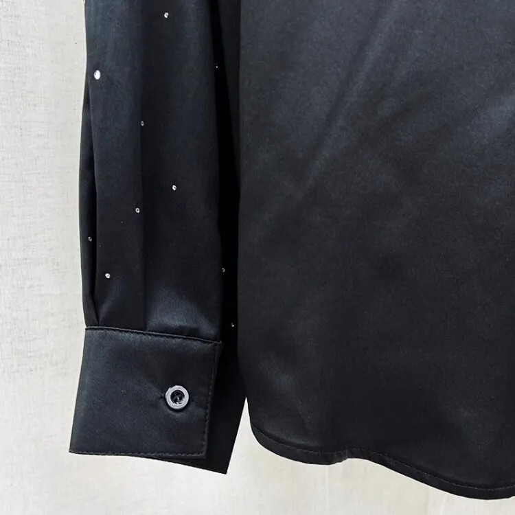 Men Luxury Fashion Trend Starry Sky Diamonds Rhinestone Casual Button Down Shirt