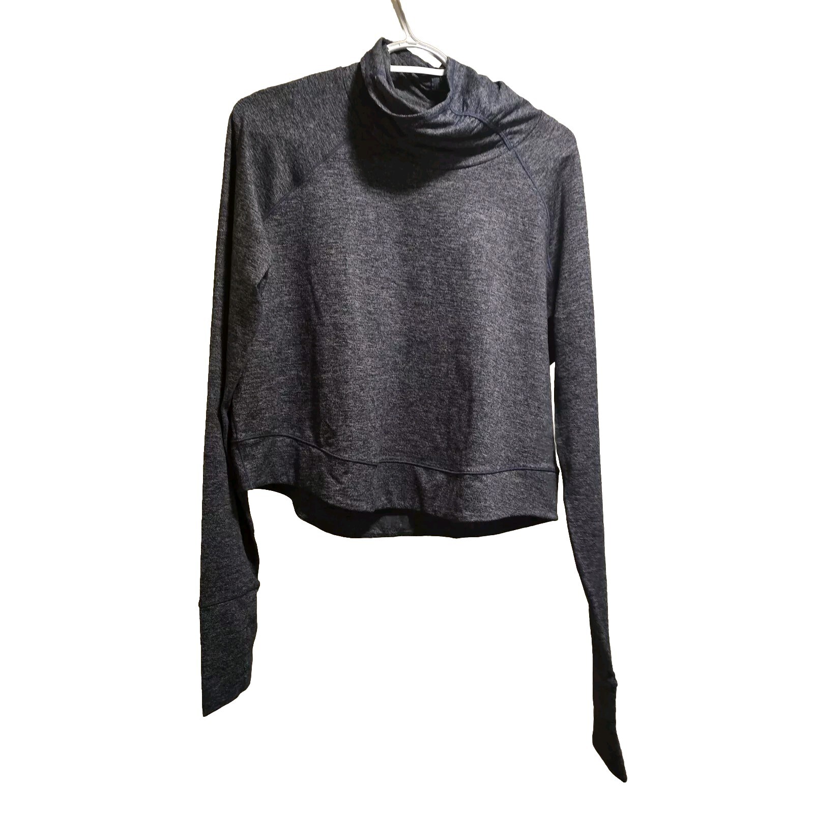 Prana Funnel Neck Herringbone Nautical Knit Sleeve Crop Top Sz Xl Activewear Nwt