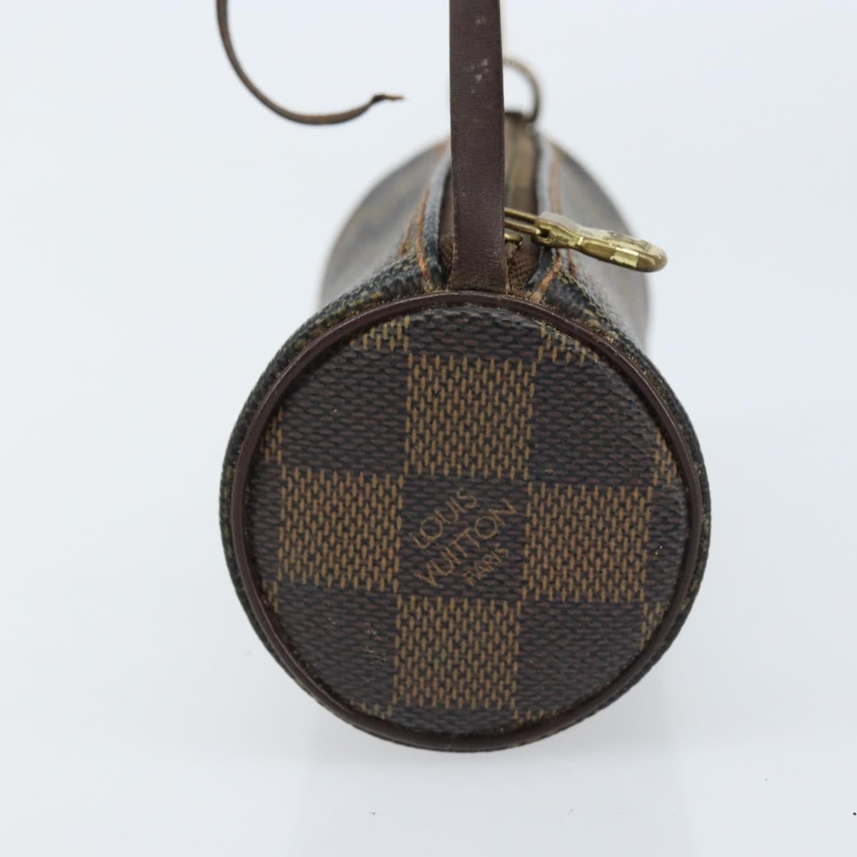 LOUIS VUITTON Damier Ebene Papillon Pouch LV Auth BA10869