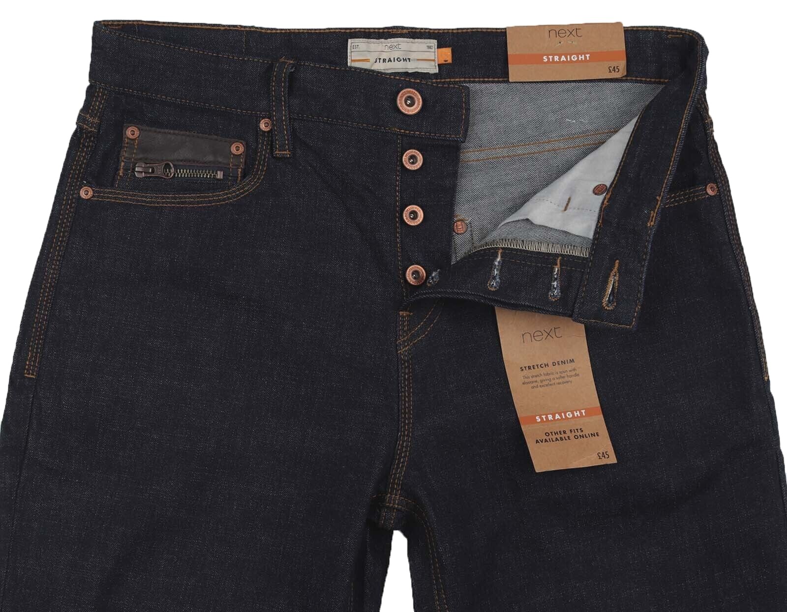 Mens Blue Straight NEXT Jeans Size 34 Leg 29.5 – 30 RRP £45 LABEL FAULT