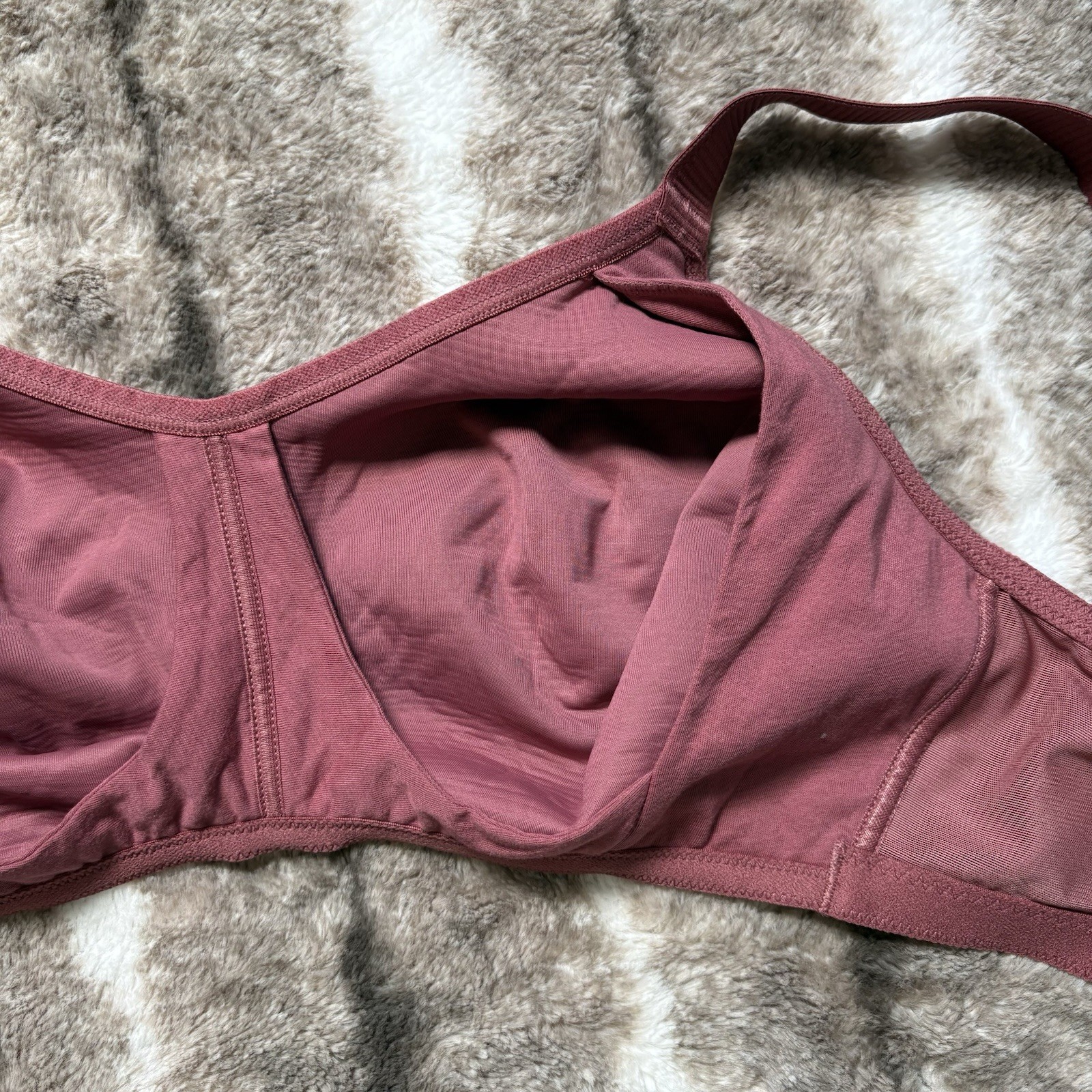 Understance Anti-chafe Cooling Wireless Unpadded Demi Bra Merlot Size: 30J