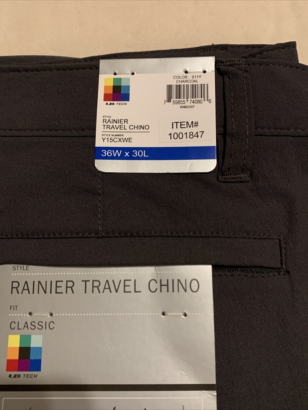 UB Tech Men’s Rainier Lightweight Comfort Travel Chino Pants 40 42 44 x 30 32