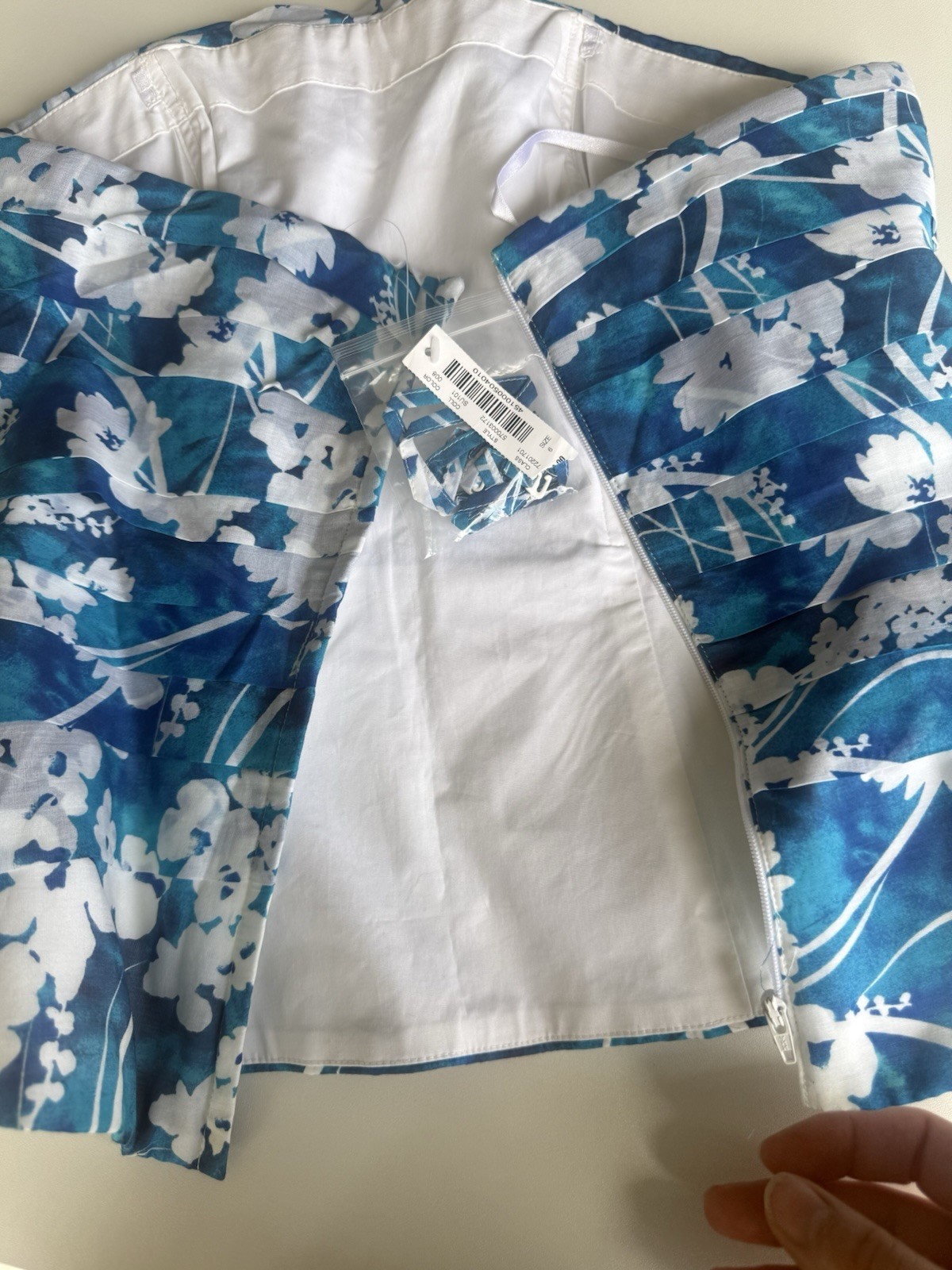 WHITE HOUSE BLACK MARKET Blue Floral Print Blue Bustier Corset Top Women’s