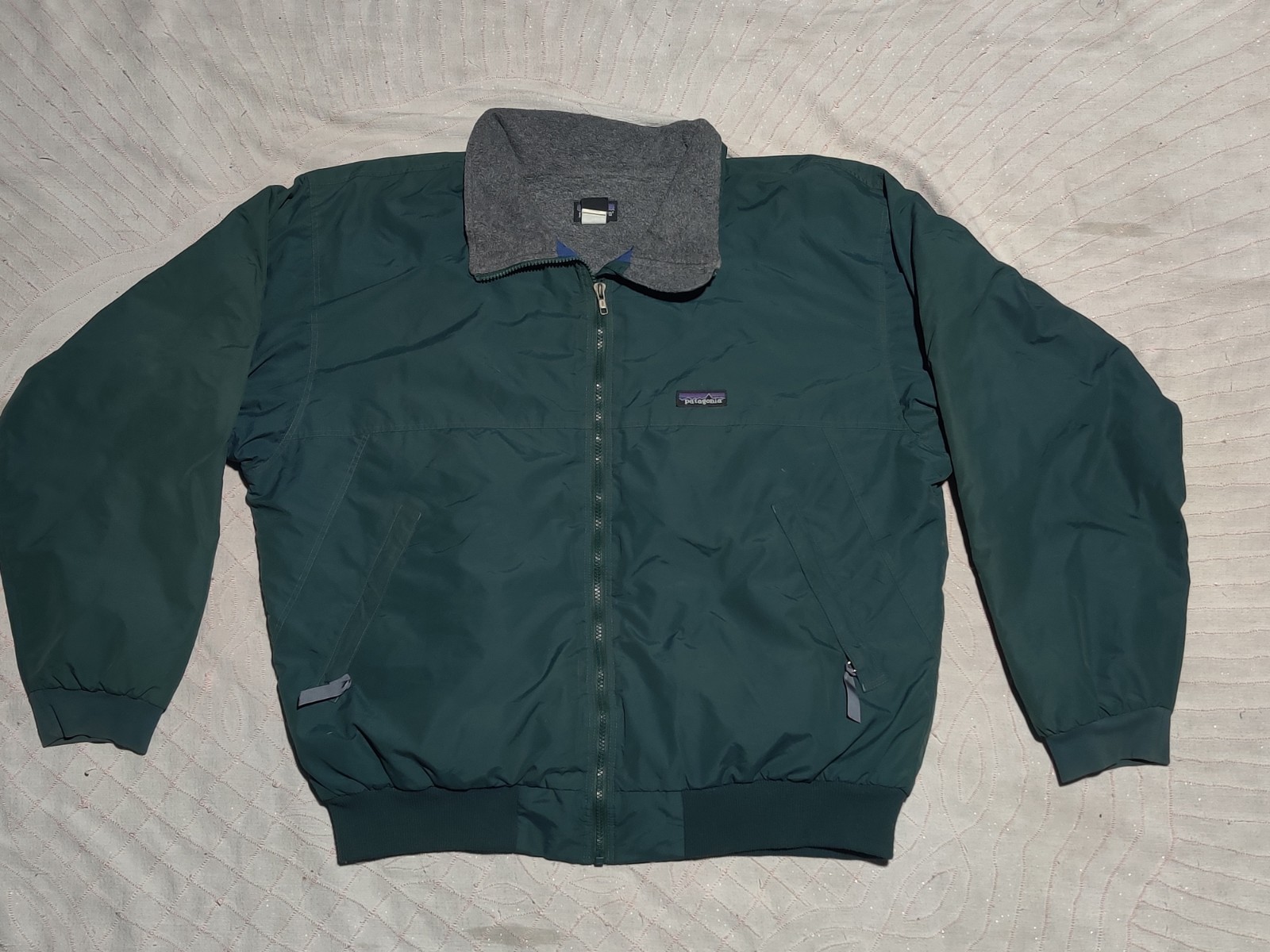 Vintage Patagonia Shelled Synchilla Jacket Green USA Flag Custom Size XL
