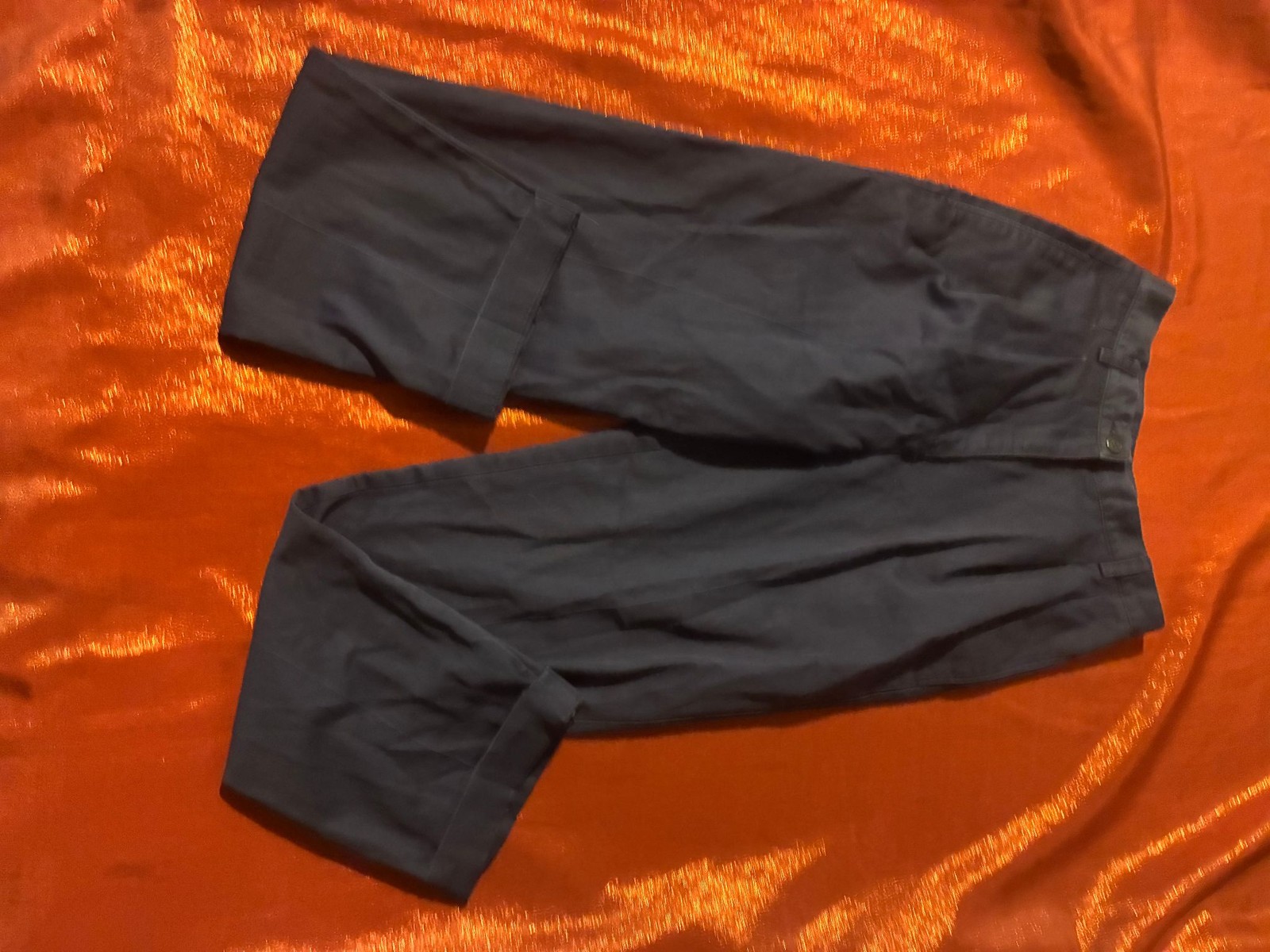 Liz Claiborne Dress Pants Womens Not Specified Cotton Cuffed Elastic Back Black