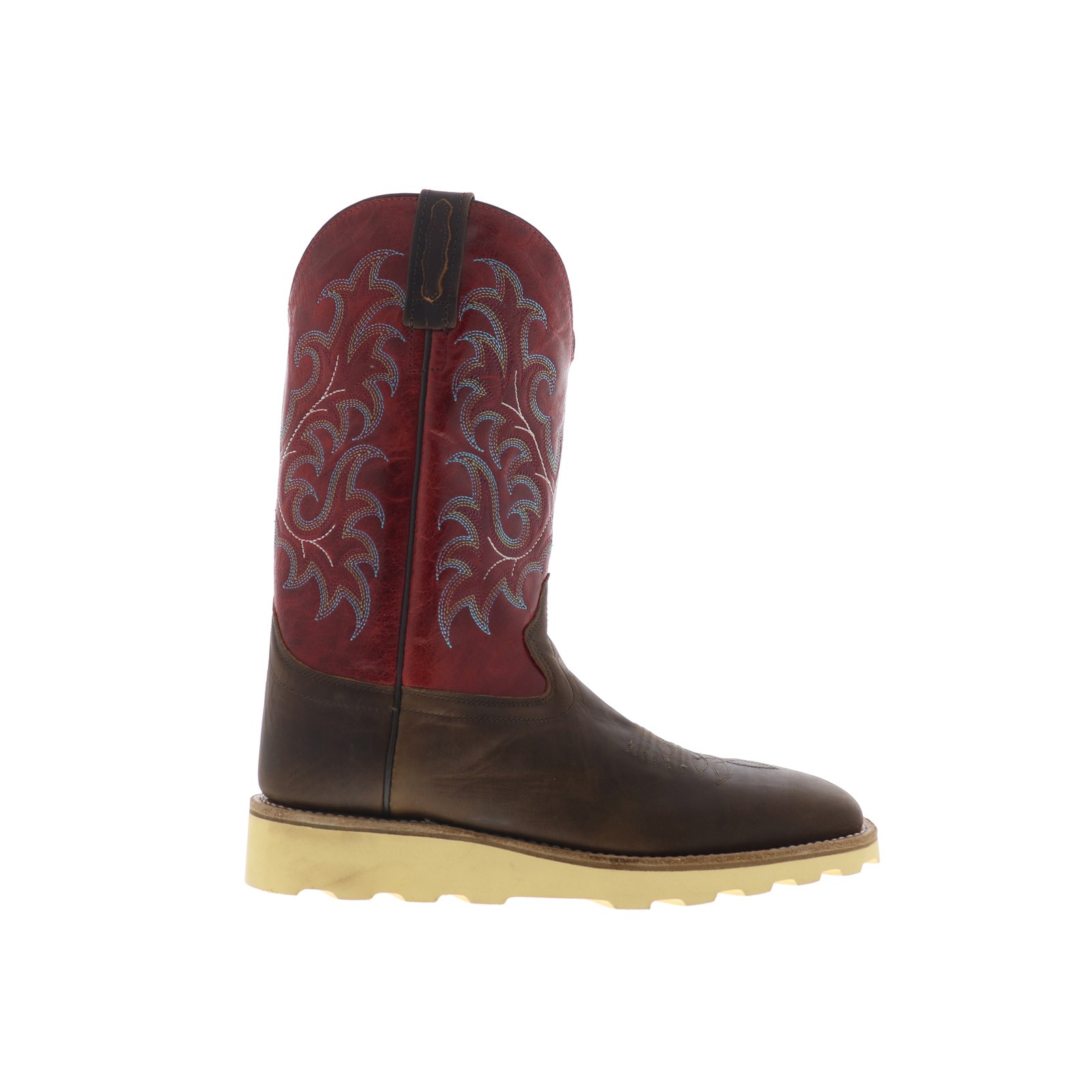 Jama Old West BSM1902 Mens Brown Leather Slip On Cowboy Western Boots