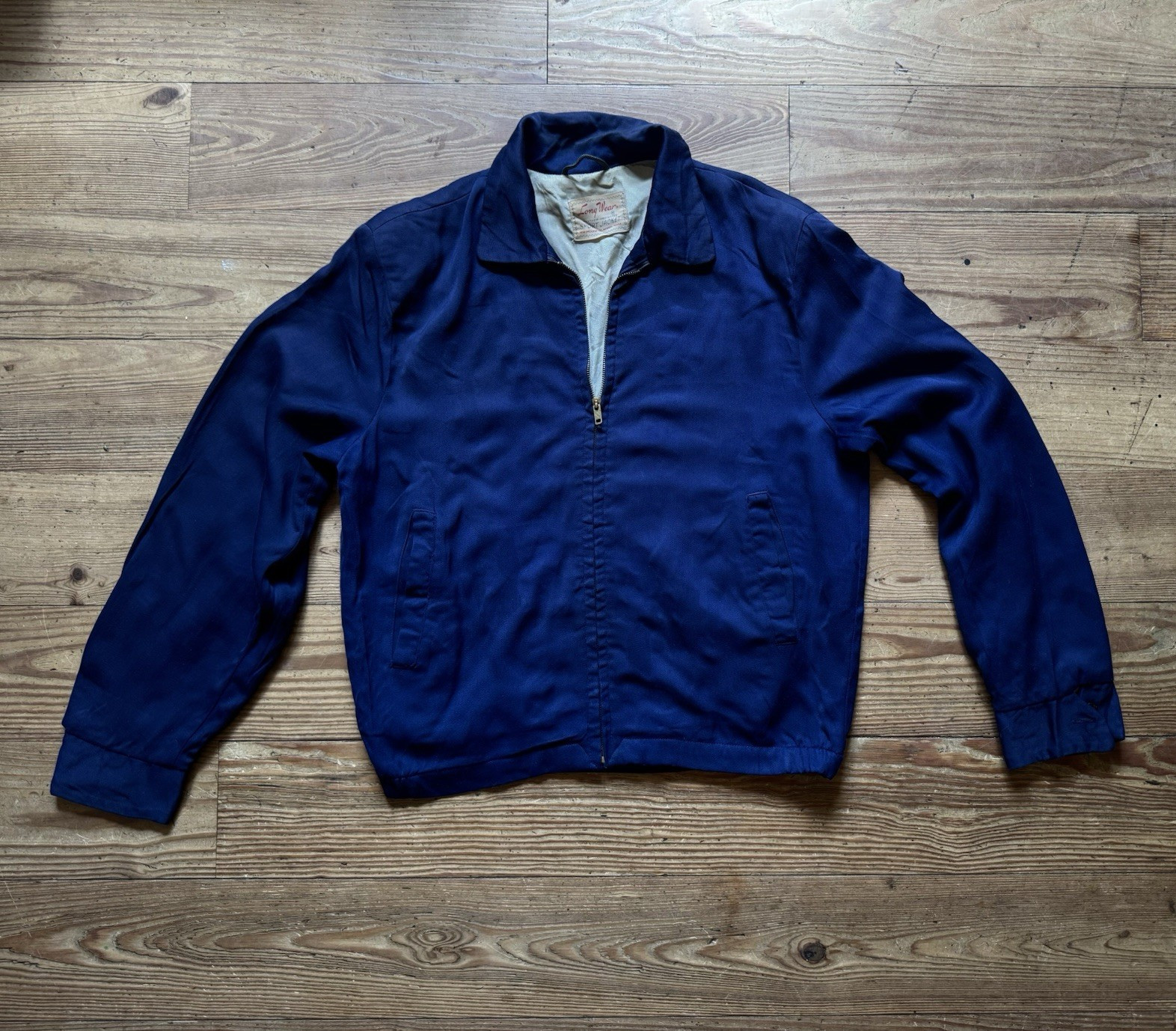 Vintage 40s/50s Rockabilly Gabardine Sport Jacket Blue PRISTINE MINT CONDITION M