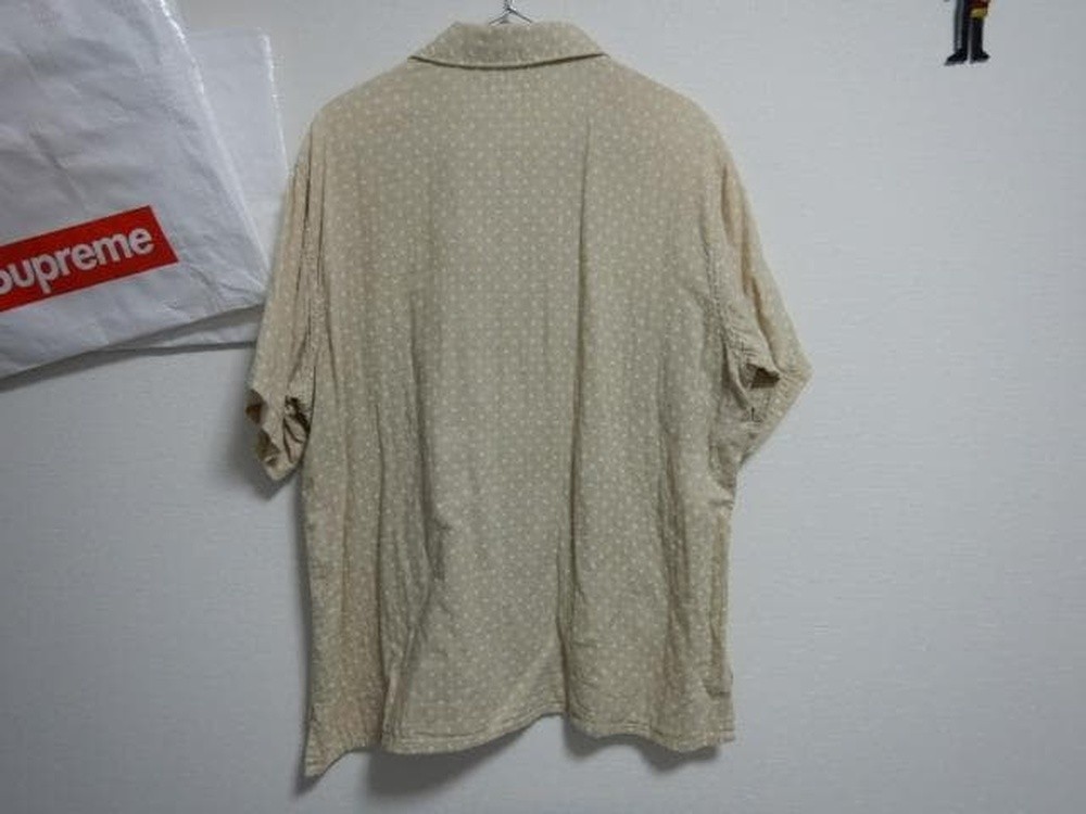 ENGINEERED GARMENTS Open Collar Shirt Beige Dot L USA Made Cuban Style F/S