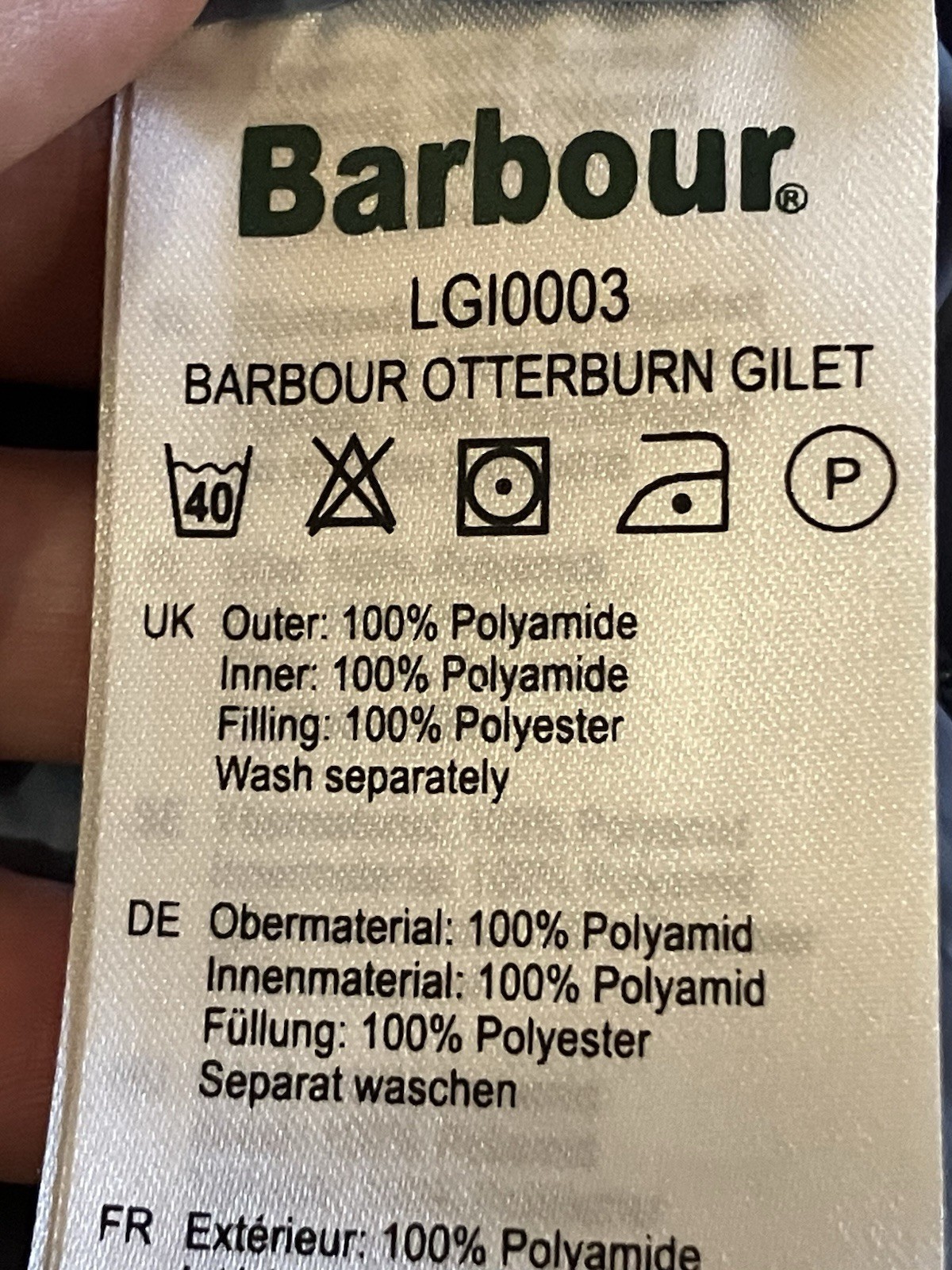 Barbour Otterburn Gilet – size 6US