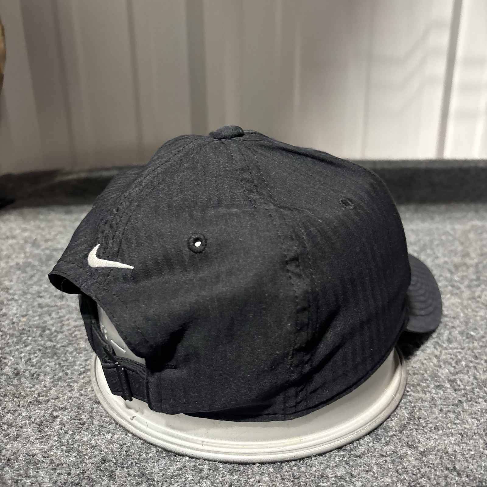 Nike Baseball Hat Cap Adult One Size Black Adjustable Polyester Swoosh Legacy91*