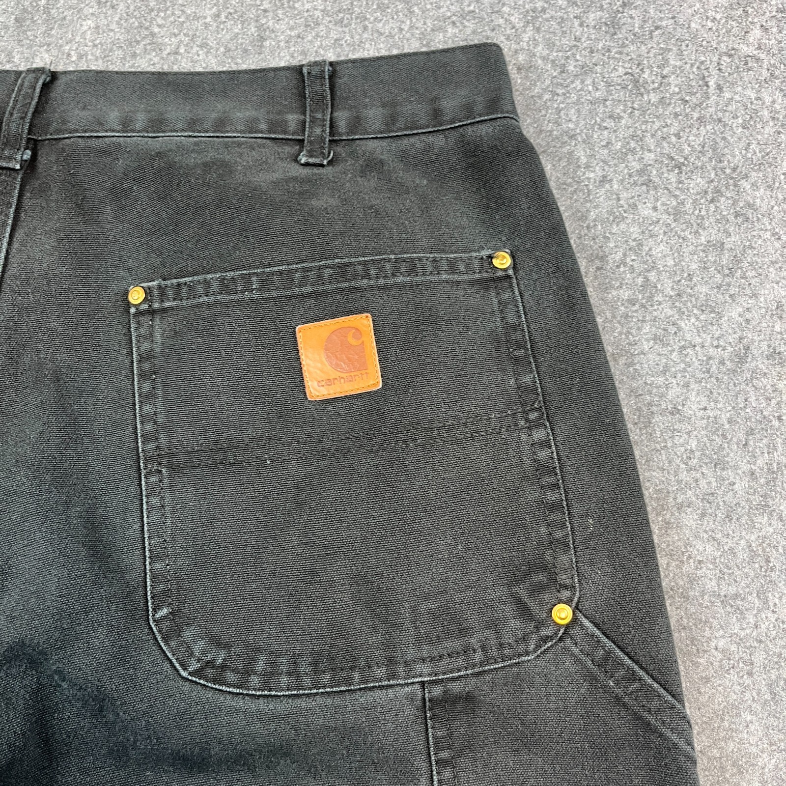 Vintage Carhartt Mens Jeans Double Knee Straight 34 32 Carpenter Loop Black